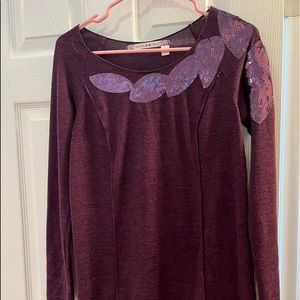 Chelsea and Violet extra small dark purple sequins  sweater